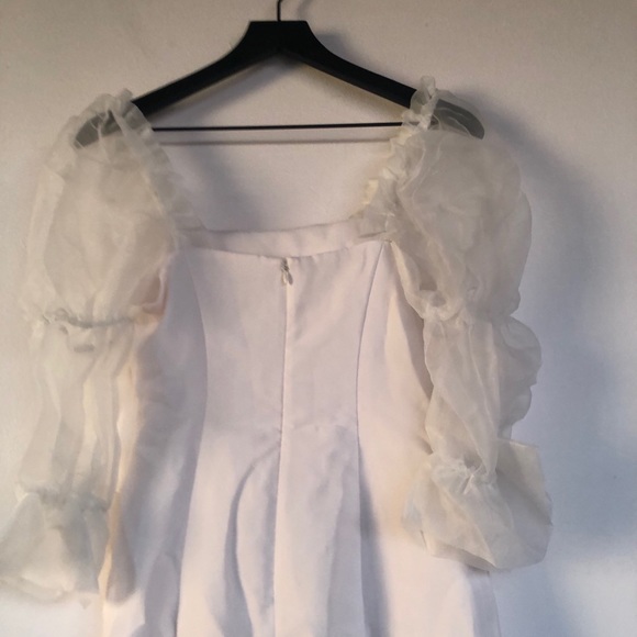 Amanda Uprichard Tia Dress Ivory White Puff - Picture 10 of 10